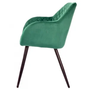 mobiliario-contract-sillon rolando metal tapizado velvet 56 verde oscuro 4 1